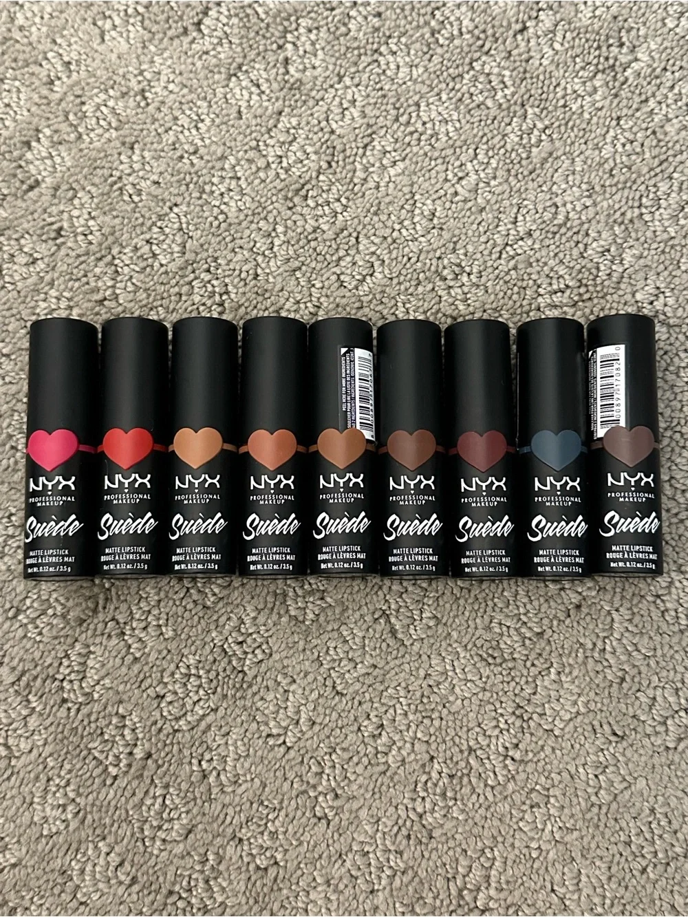 BRAND NEW NYX Professional Makeup Suede Matte Lipstick 9-piece Shade Lot